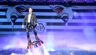 A water world captain at Philipp Plein fashion show